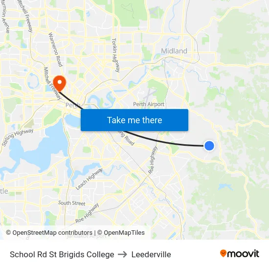 School Rd St Brigids College to Leederville map