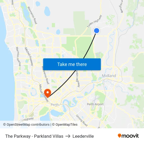 The Parkway   - Parkland Villas to Leederville map