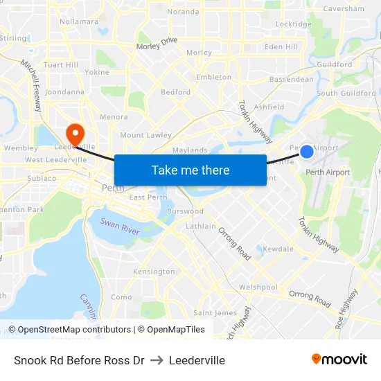 Snook Rd Before Ross Dr to Leederville map