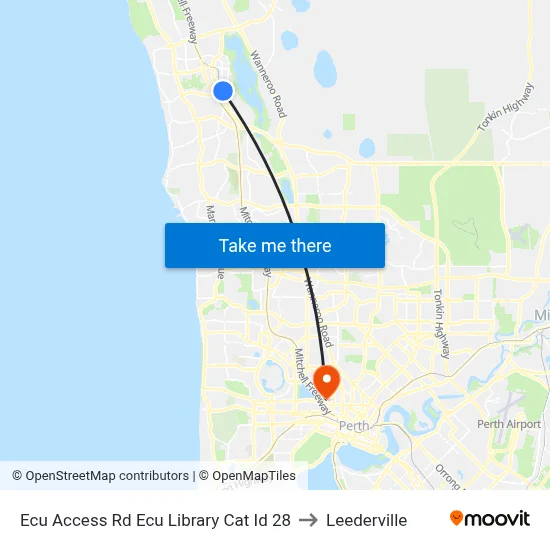 Ecu Access Rd Ecu Library Cat Id 28 to Leederville map