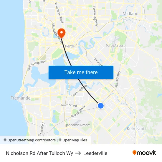 Nicholson Rd After Tulloch Wy to Leederville map