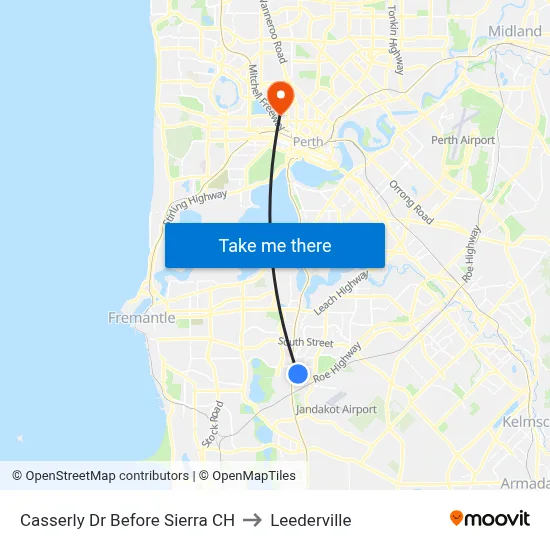 Casserly Dr Before Sierra CH to Leederville map