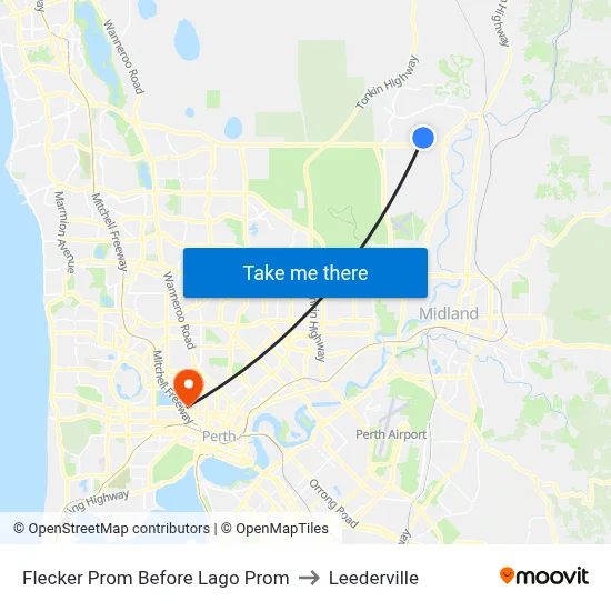 Flecker Prom Before Lago Prom to Leederville map