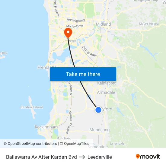 Ballawarra Av After Kardan Bvd to Leederville map