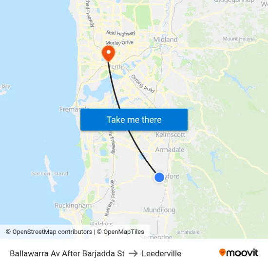 Ballawarra Av After Barjadda St to Leederville map