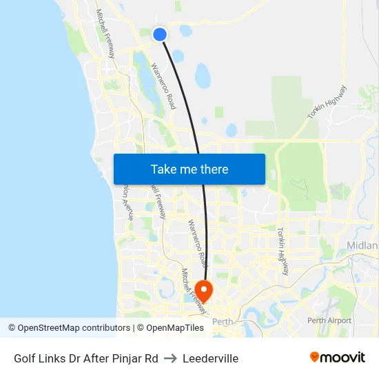 Golf Links Dr After Pinjar Rd to Leederville map