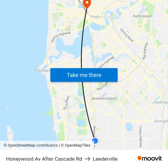 Honeywood Av After Cascade Rd to Leederville map