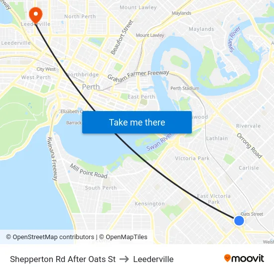 Shepperton Rd After Oats St to Leederville map