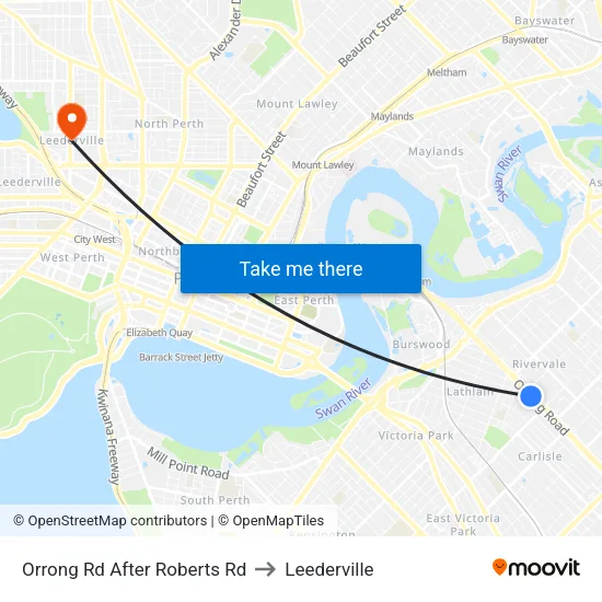 Orrong Rd After Roberts Rd to Leederville map