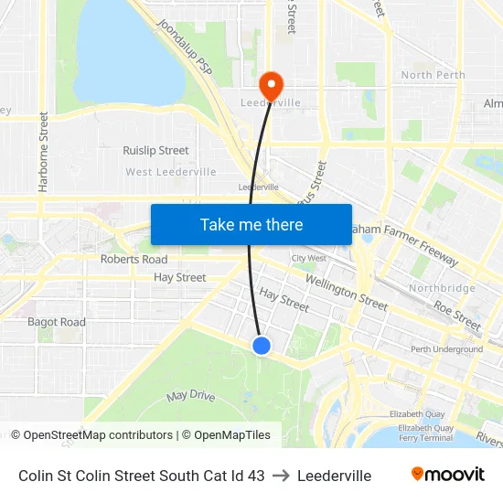 Colin St Colin Street South Cat Id 43 to Leederville map