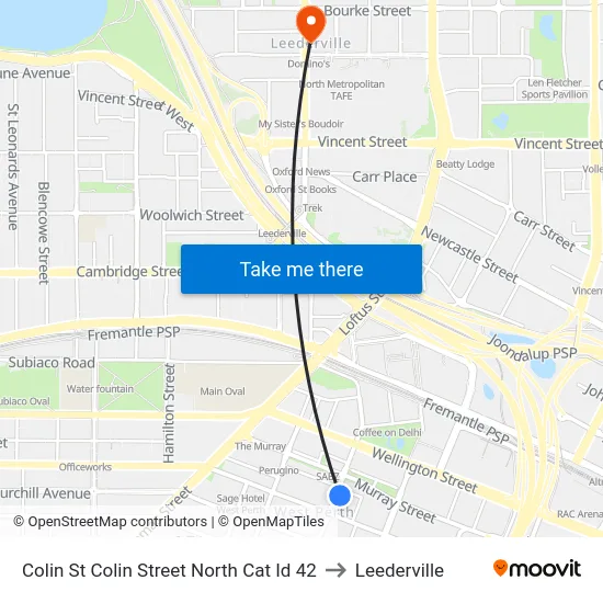 Colin St Colin Street North Cat Id 42 to Leederville map