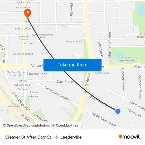 Cleaver St After Carr St to Leederville map