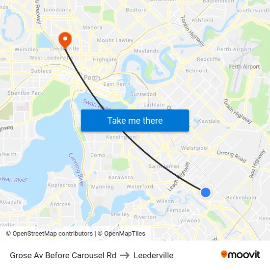 Grose Av Before Carousel Rd to Leederville map