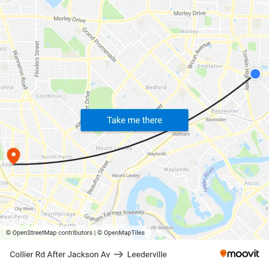 Collier Rd After Jackson Av to Leederville map