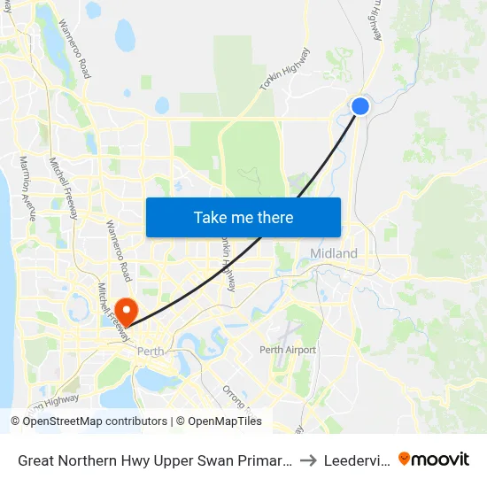 Great Northern Hwy Upper Swan Primary S1 to Leederville map