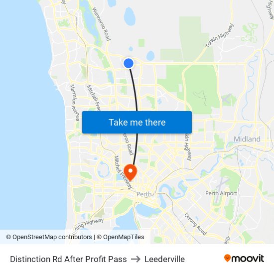 Distinction Rd After Profit Pass to Leederville map