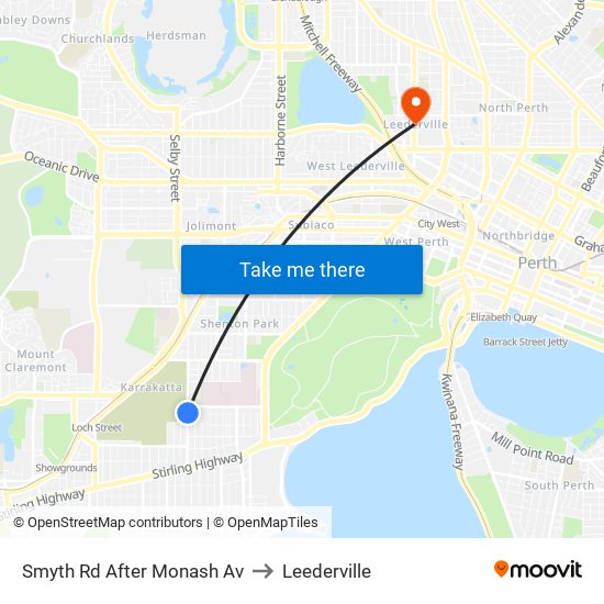 Smyth Rd After Monash Av to Leederville map