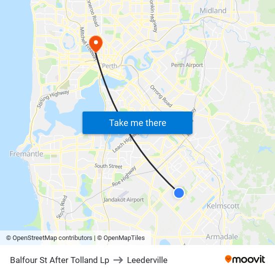 Balfour St After Tolland Lp to Leederville map
