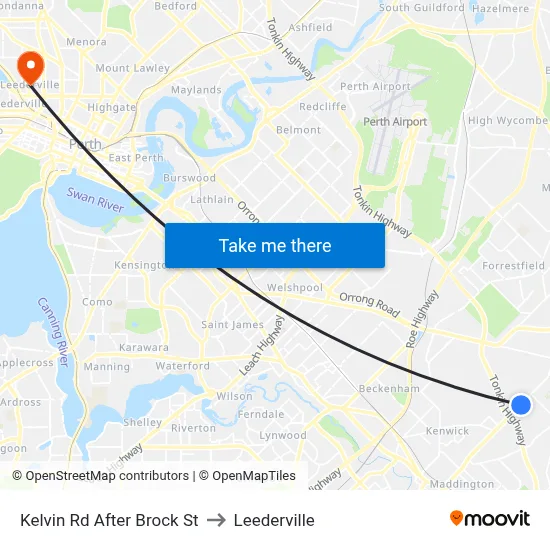 Kelvin Rd After Brock St to Leederville map