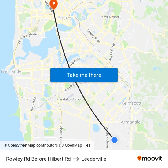 Rowley Rd Before Hilbert Rd to Leederville map