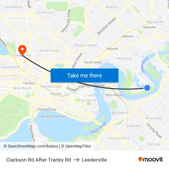 Clarkson Rd After Tranby Rd to Leederville map
