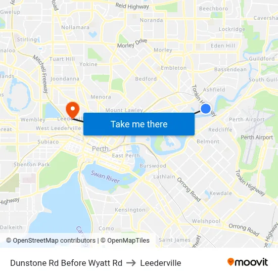Dunstone Rd Before Wyatt Rd to Leederville map