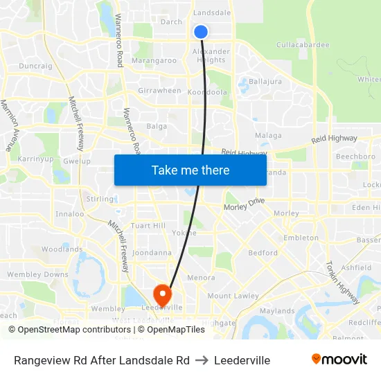 Rangeview Rd After Landsdale Rd to Leederville map