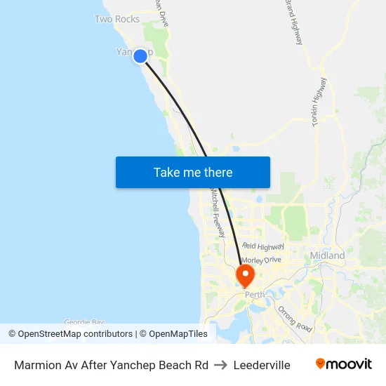 Marmion Av After Yanchep Beach Rd to Leederville map