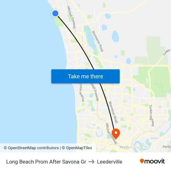 Long Beach Prom After Savona Gr to Leederville map