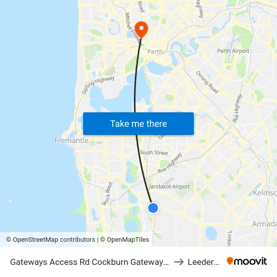 Gateways Access Rd Cockburn Gateway Shop Ctr to Leederville map