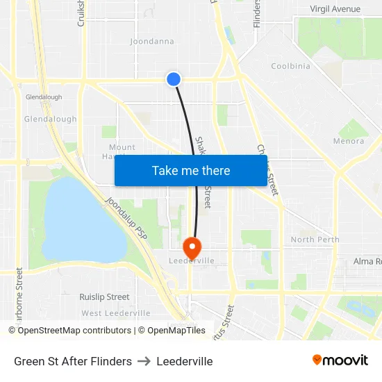 Green St After Flinders to Leederville map