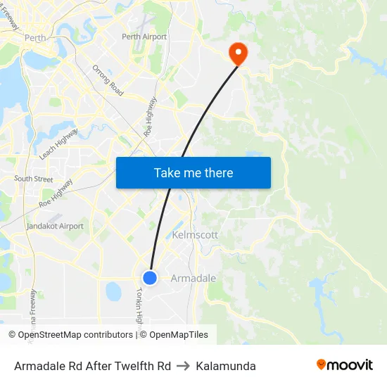 Armadale Rd After Twelfth Rd to Kalamunda map