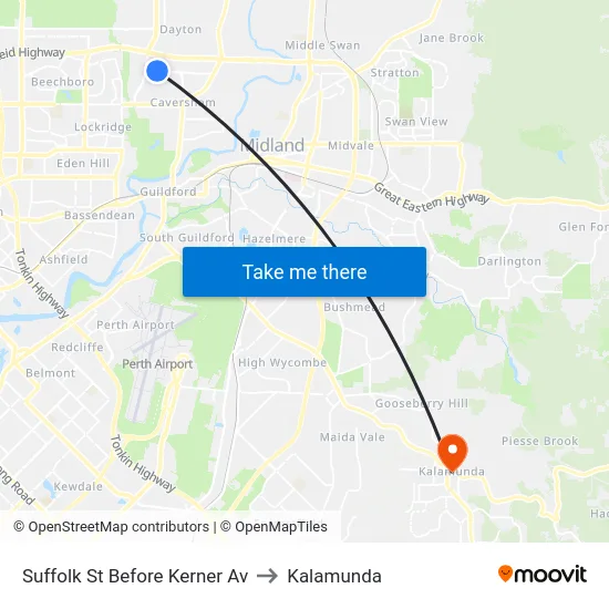 Suffolk St Before Kerner Av to Kalamunda map