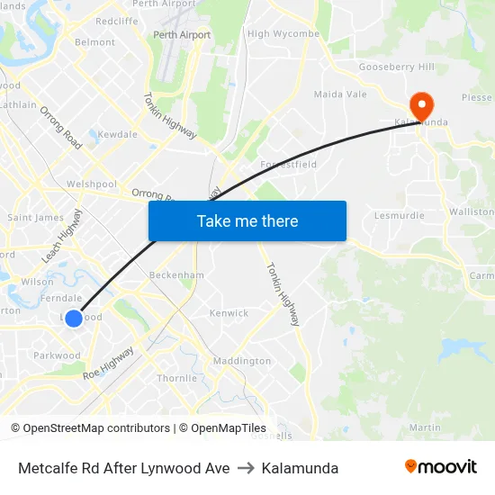 Metcalfe Rd After Lynwood Ave to Kalamunda map