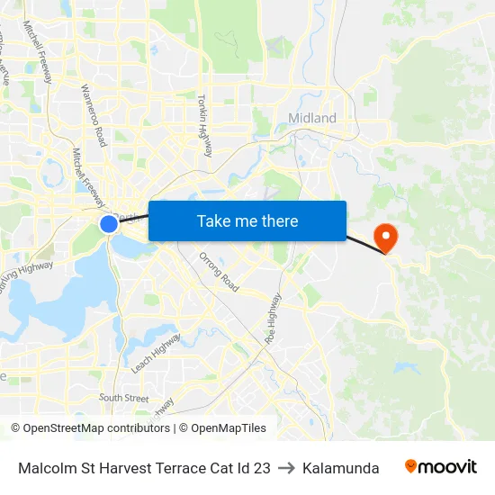 Malcolm St Harvest Terrace Cat Id 23 to Kalamunda map