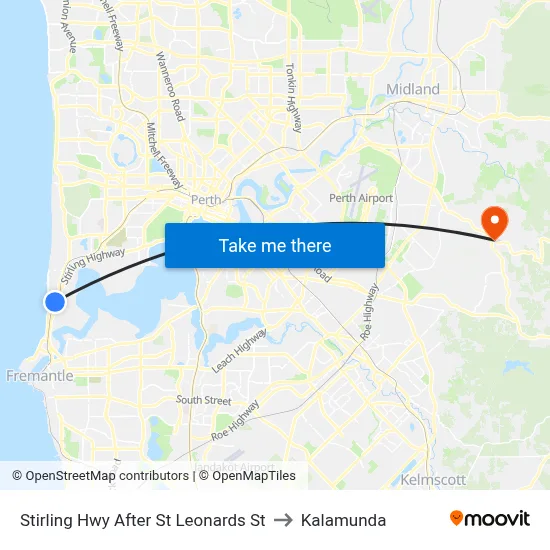 Stirling Hwy After St Leonards St to Kalamunda map