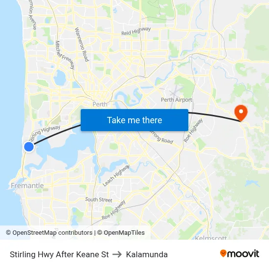 Stirling Hwy After Keane St to Kalamunda map
