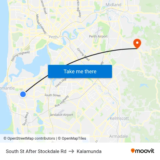 South St After Stockdale Rd to Kalamunda map
