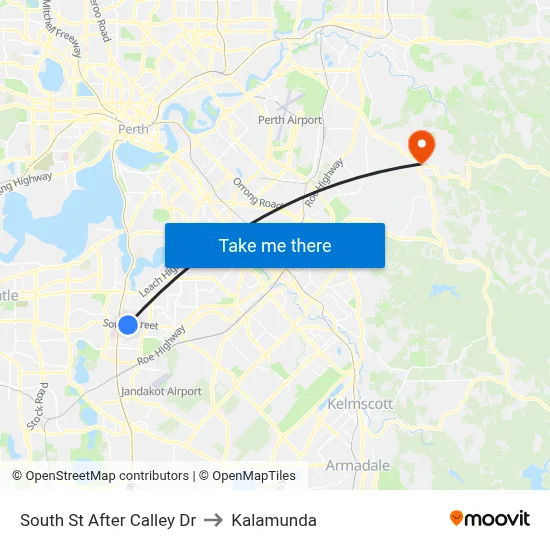 South St After Calley Dr to Kalamunda map