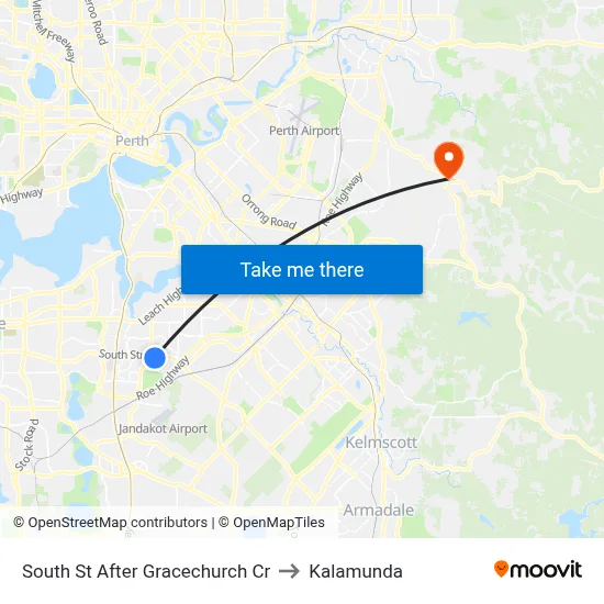 South St After Gracechurch Cr to Kalamunda map