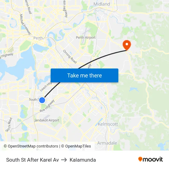 South St After Karel Av to Kalamunda map