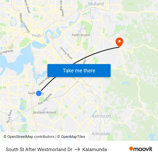 South St After Westmorland Dr to Kalamunda map