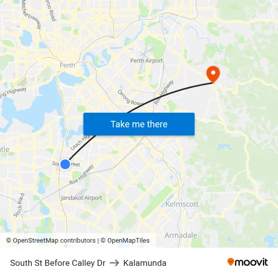 South St Before Calley Dr to Kalamunda map