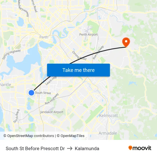 South St Before Prescott Dr to Kalamunda map