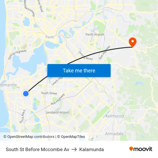 South St Before Mccombe Av to Kalamunda map
