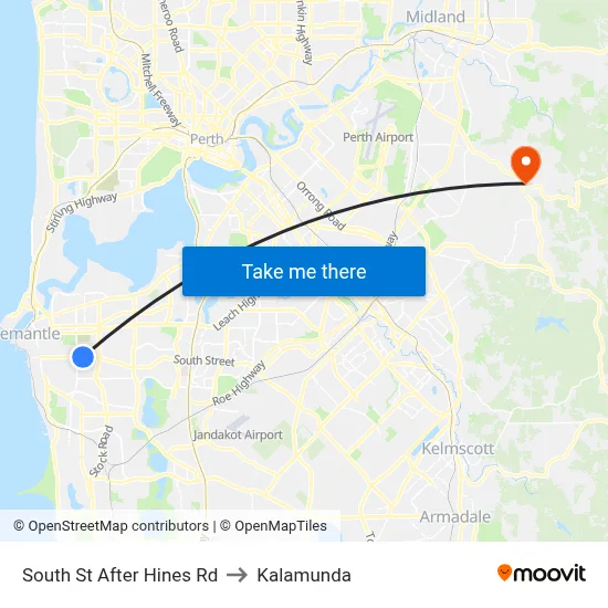 South St After Hines Rd to Kalamunda map
