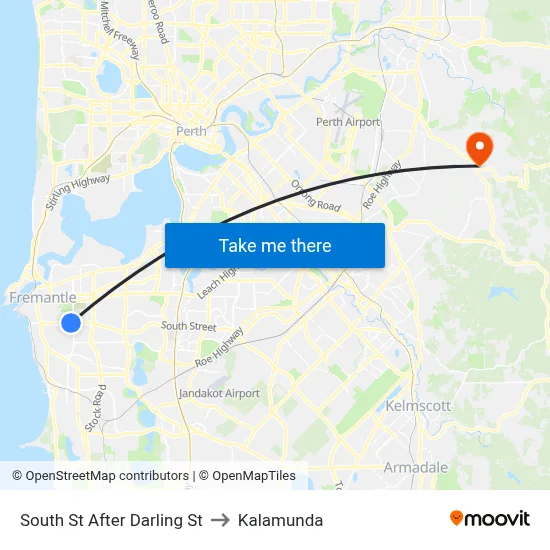 South St After Darling St to Kalamunda map