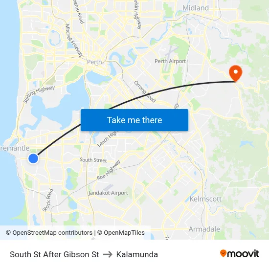 South St After Gibson St to Kalamunda map