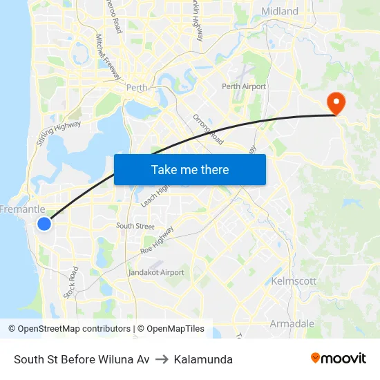 South St Before Wiluna Av to Kalamunda map