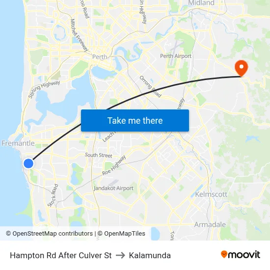 Hampton Rd After Culver St to Kalamunda map